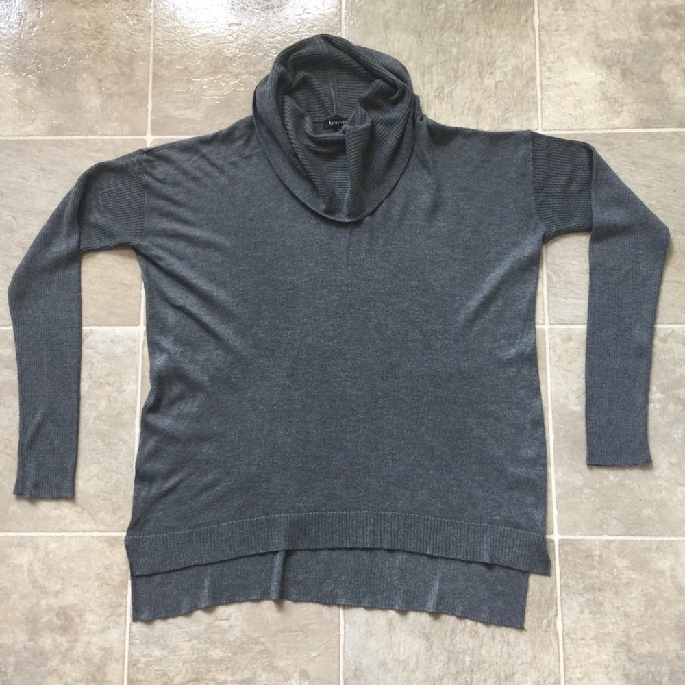 Relativity, Gray Cowl Neck, High, Low Hem!